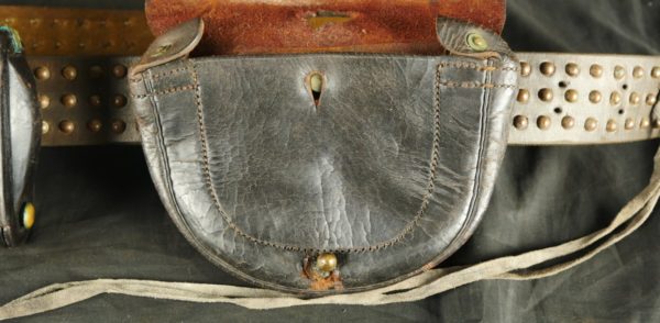 GR87-1120-1008, Civilian Cowboy Leather Belt with brass studs. BLOWOUT - Image 4