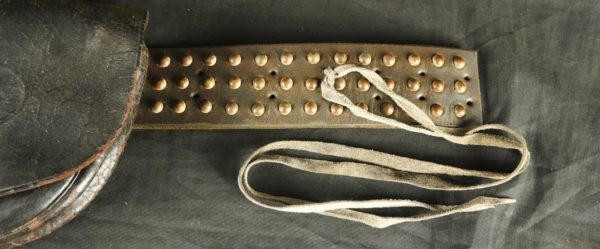 GR87-1120-1008, Civilian Cowboy Leather Belt with brass studs. BLOWOUT - Image 8