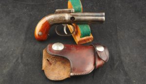 079-1220-7219, Allen & Wheelock .31 cal, 4 shot peppebox, with 80% rainbow hues on barrels. BUY NOW