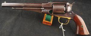 079-0321-7581, Remington NM Army .44, 6 shot. 30% medium to thin blue, mixing to brown. Thin case color BUY NOW