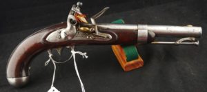 079-0421-7597, Waters Flint M-1836 Single Shot .54 Cal Pistol. With 1838 date, clear cartouches BUY NOW