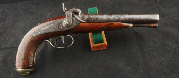 GR79-0421-5108, Continental Double Barrel Percussion Pistol. BLOWOUT