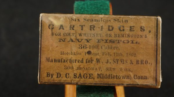 079-0521-7642B, .36 cal skin packet with 6 seamless skins for COLT, WHITNEY or REMINGTON. Made by W.J. Syms & Bro. BUY NOW