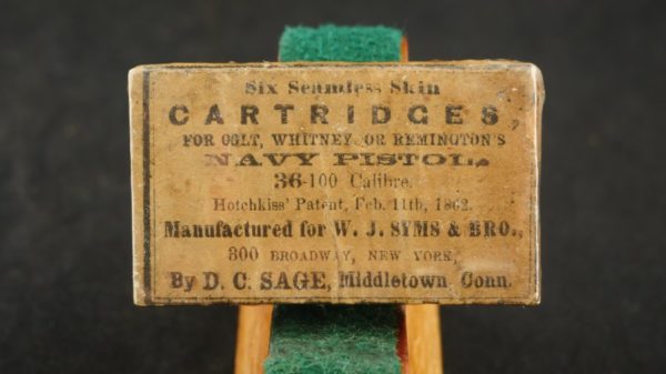 079-0521-7642C, .36 cal skin packet, 6 seamless skins for COLT, WHITNEY or REMINGTON. Made by W.J. Syms & Bro BUY NOW