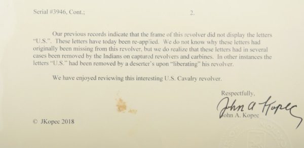 079-0521-7643, US Colt Ainsworth Cavalry #39xx matching with Kopec Letter, Link to Custer Battlefield. BUY NOW - Image 16