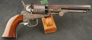 079-0322-7781, Early Colt M-1849, 5 inch, 5 shot, 95% tarnished sliver. BUY NOW