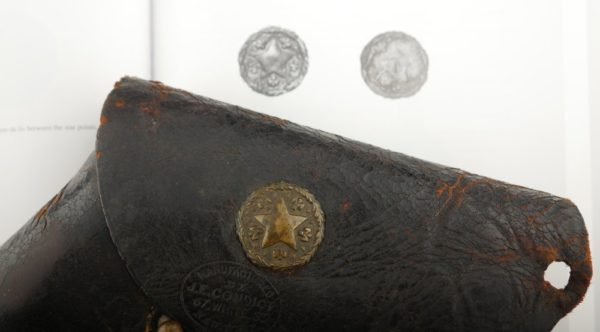 GR79-0123-4043, Confederate Captured with Original Brass Texas Rosette installed on holster flap. BUY NOW - Image 11