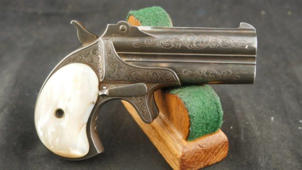 079-0722-8061, Remington Double Deringer, Custom Engraved with Pearl Grips. BUY NOW