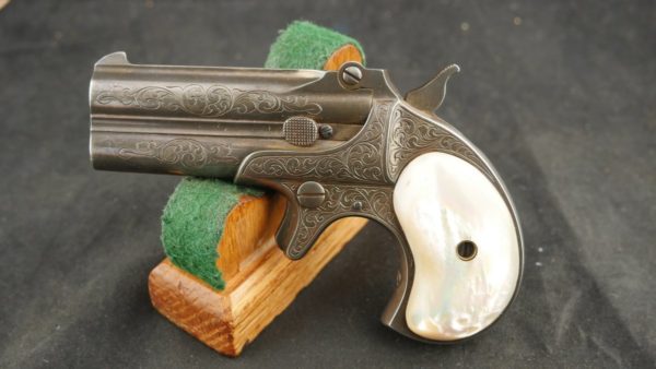 079-0722-8061, Remington Double Deringer, Custom Engraved with Pearl Grips. BUY NOW - Image 2