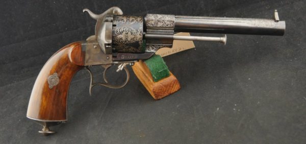 GR79-1122-4389, Factory Engraved M-1856 9 MM Pinfire Revolver. BUY NOW
