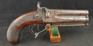 GR79-0123-4517, Early Lancaster Style Irish Percussion Howdah Pistol. BUY NOW