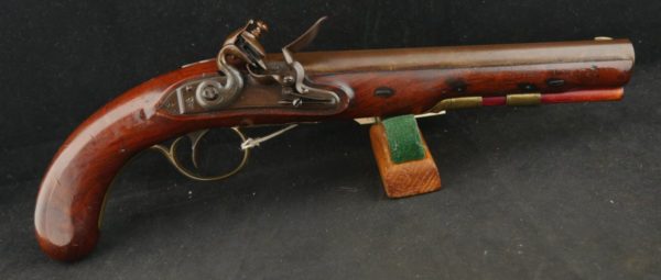 GR79-0323-4569, D. Egg LONDON, Single Shot Flint Pistol with iron barrel. BLOWOUT