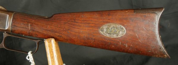 079-0323-8243, Winchester M-1873 44-40 2nd Model Rifle with presentation medallions on the butt stock. BUY NOW - Image 8