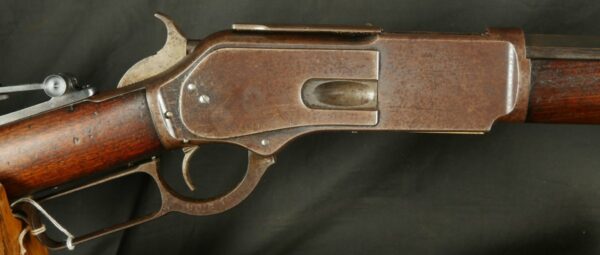 079-0923-8403A, Early Winchester 2nd M-1876 Rifle with Thumb Print Dust Cover. BUY NOW