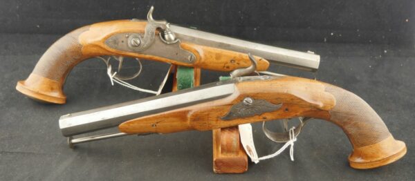 079-0923-8494, Pair of Belgium Single Shot Percussion Pistols. BLOWOUT