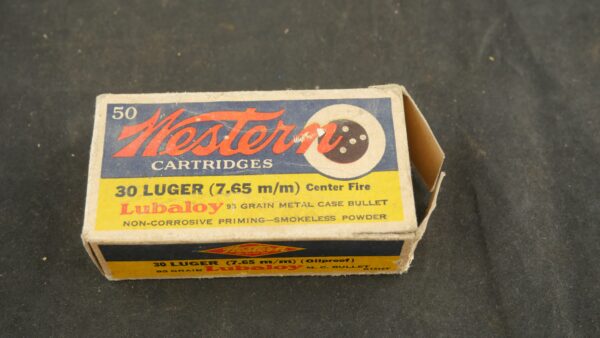 KG79-0623-0008, Antique Ammo, Western Cartridges, .30 Lugar, (7.65 MM) Center Fire, BLOWOUT