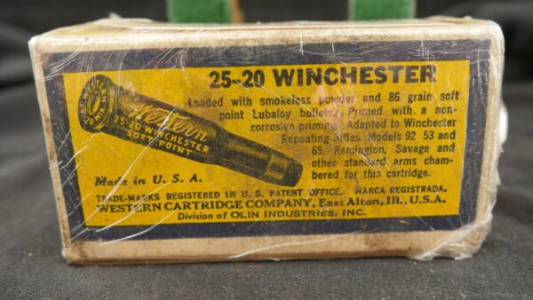 KG79-0623-0039, Full Original Box of Western Cartridges, in 25-20, center fire, 86 grain soft point cartridges. 50 cartridges, BLOWOUT - Image 4