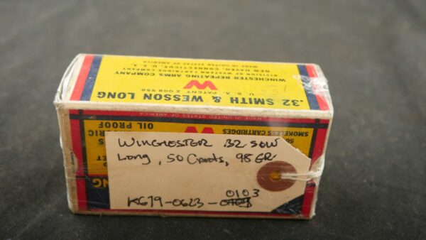KG79-0823-0103, VINTAGE FULL BOX OF 98GR. WINCHESTER .32 SMITH & WESSON. BUY NOW - Image 2