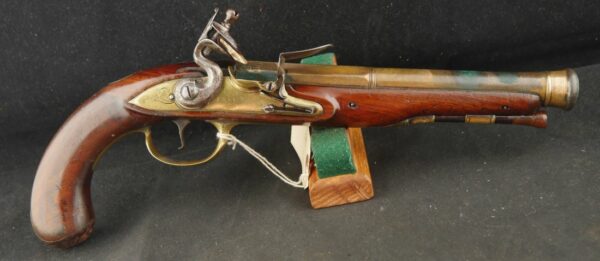 GR-0923-4863, Brass Mounted Canon Barrel Flint Pistol. BLOWOUT