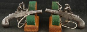 GR-1123-4966, Pair of small size all metal single shot English pistols, box lock style. BUY NOW