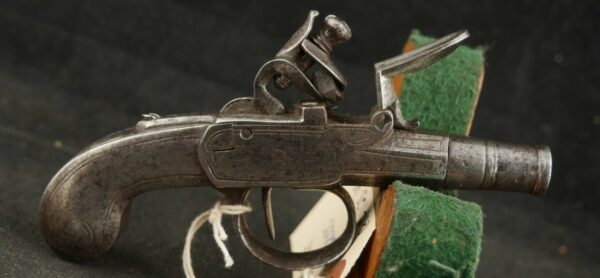 GR-1123-4966, Pair of small size all metal single shot English pistols, box lock style. BUY NOW - Image 4