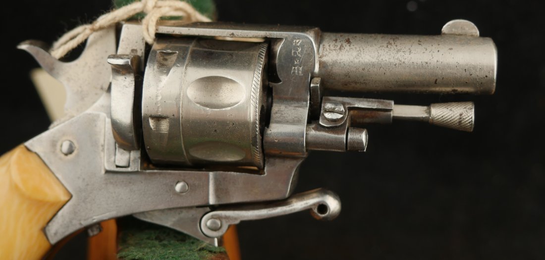 GR-0324-6015, Very small ,22 cal RF Belgian DA Revolver in period flap. BLOWOUT - Image 11