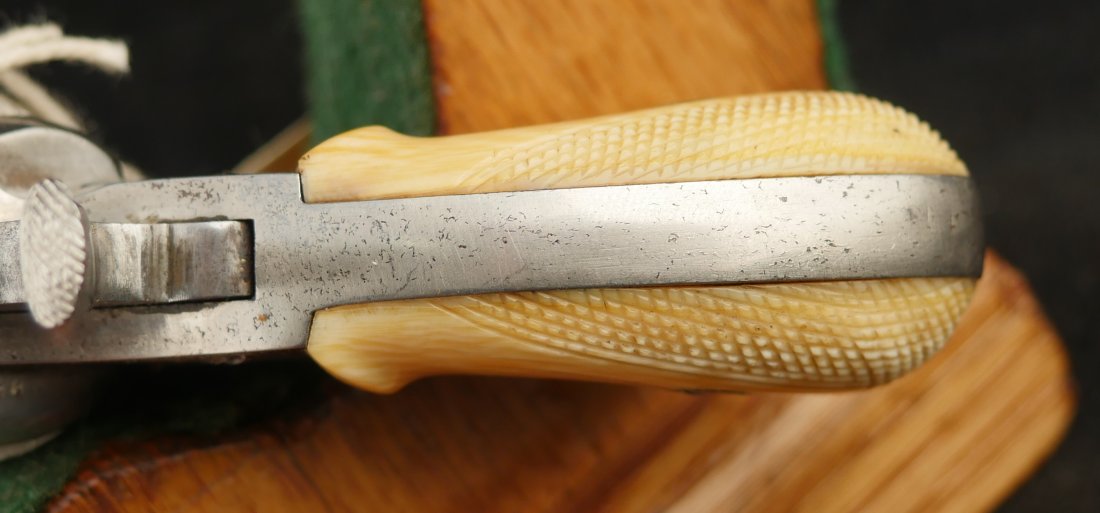 GR-0324-6015, Very small ,22 cal RF Belgian DA Revolver in period flap. BLOWOUT - Image 18