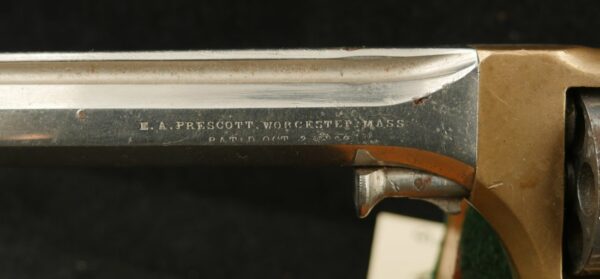 GR-0424-6078, Early Brass Framed Prescott Belt Revolver. Prototype or an expert period gunsmith conversion. BLOWOUT - Image 14