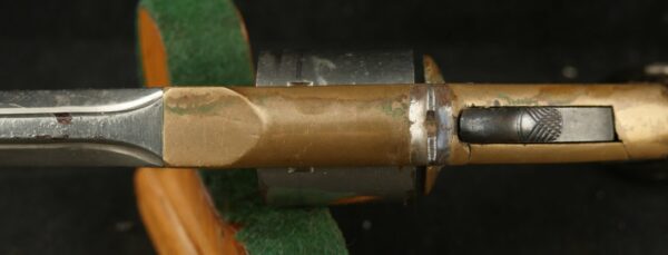 GR-0424-6078, Early Brass Framed Prescott Belt Revolver. Prototype or an expert period gunsmith conversion. BLOWOUT - Image 16