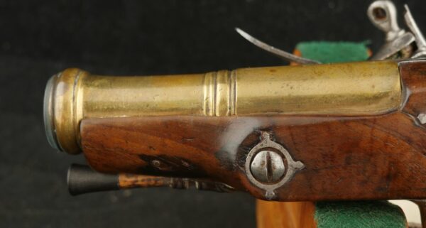 GR-0524-6238, Unmarked Flint Pistol with brass cannon barrel. BLOWOUT - Image 11