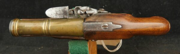 GR-0524-6238, Unmarked Flint Pistol with brass cannon barrel. BLOWOUT - Image 4