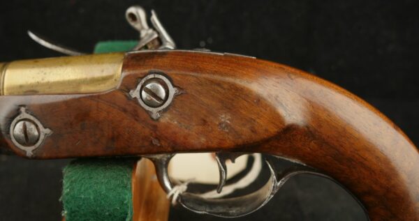 GR-0524-6238, Unmarked Flint Pistol with brass cannon barrel. BLOWOUT - Image 12
