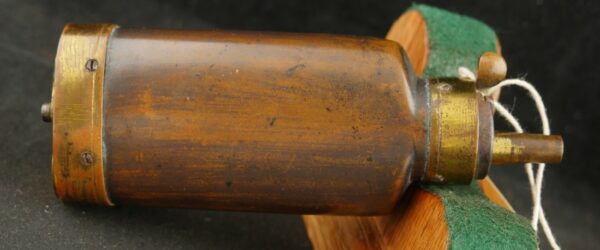 GR-1024-6252A, Fine Condition Batty Marked Triple Compartmented Pistol Flask. BLOWOUT