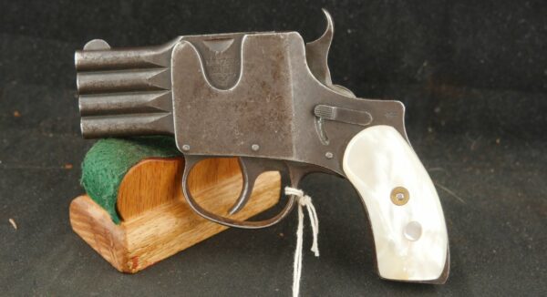 079-0824-9096, Belgium Brevete 4 shot superimposed barrel Reform Pistol. BLOWOUT - Image 3