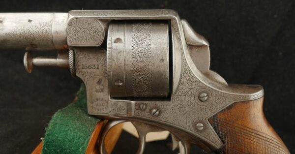 079-0924-9040, English Factory Engraved Webley RIC DA Revolver, 6 shot in .450 CF Webley. BUY NOW - Image 2
