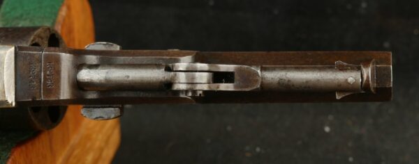 GR-0924-6351, Colt M-1849 4 inch pocket, 5 shot, .31. 90% scene, 90% grip varnish, 90% tarnished silver. BUY NOW - Image 9