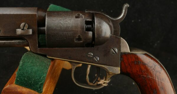 GR-0924-6351, Colt M-1849 4 inch pocket, 5 shot, .31. 90% scene, 90% grip varnish, 90% tarnished silver. BUY NOW - Image 12