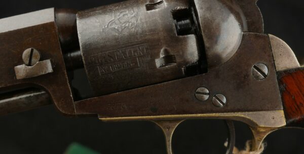 GR-0924-6351, Colt M-1849 4 inch pocket, 5 shot, .31. 90% scene, 90% grip varnish, 90% tarnished silver. BUY NOW - Image 14