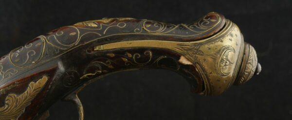 079-1024-9174, Ottoman Empire Single Shot Flint Pistol in about .55 cal, with smooth bore. BLOWOUT - Image 13