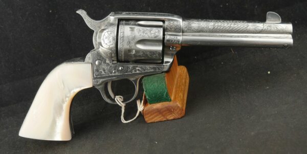 079-1224-7484, Colt Single Action with handsome Custom Engraved with pearl grips in .45. BUY NOW