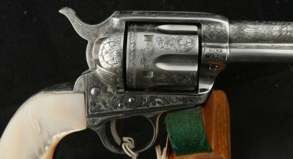 079-1224-7484, Colt Single Action with handsome Custom Engraved with pearl grips in .45. BUY NOW - Image 6