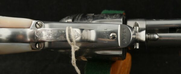 079-1224-7484, Colt Single Action with handsome Custom Engraved with pearl grips in .45. BUY NOW - Image 9