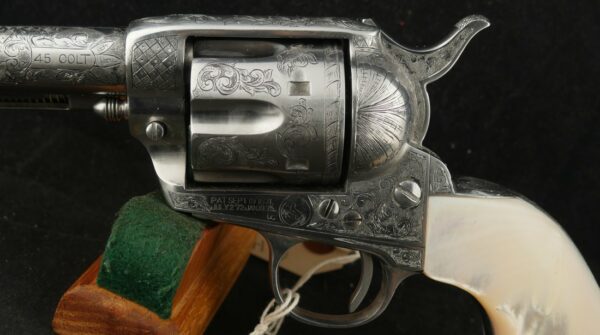 079-1224-7484, Colt Single Action with handsome Custom Engraved with pearl grips in .45. BUY NOW - Image 12