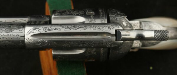 079-1224-7484, Colt Single Action with handsome Custom Engraved with pearl grips in .45. BUY NOW - Image 17