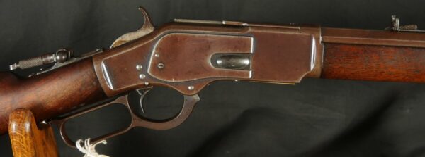 079-0525-H0043, Special Order Winchester M-1873 Octagon 2nd model with thumb print dust cover. BUY NOW - Image 6