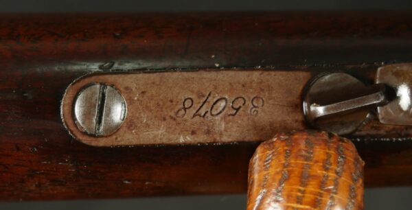079-0525-H0043, Special Order Winchester M-1873 Octagon 2nd model with thumb print dust cover. BUY NOW - Image 13