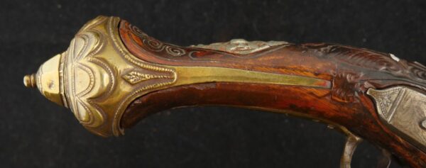 GR-0525-6593, Flint Ottoman Empire Single Shot raise carved pistol. BLOWOUT - Image 7
