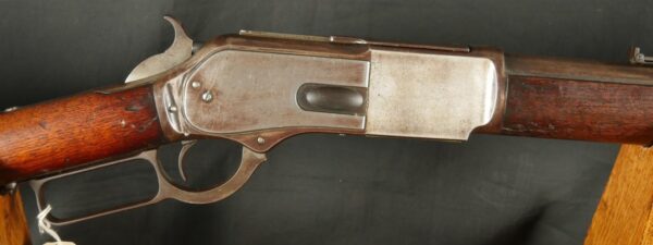 079-0825-D0251, Winchester M-1876 2nd model Round Barrel Rifle with thumb print dust cover. BUY NOW - Image 19