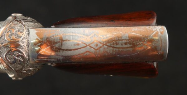 GR-0925-6648, Wonderful Remington Elliot 5 shot pepperbox in .22 RF with exceptional dealer deluxe engraving and silver finish. BUY NOW - Image 25