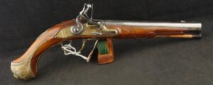 079-1025-7529, German Flint Lock Pistol c. 1700-1730 with raised carving on the stock. BUY NOW